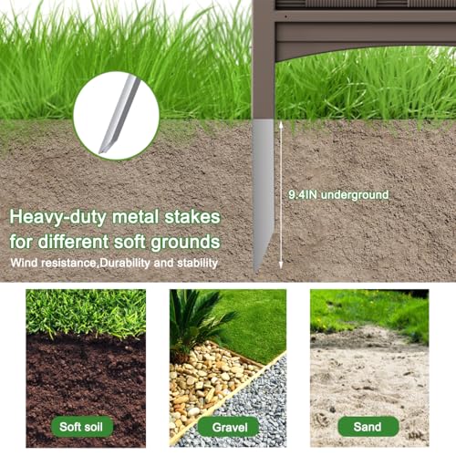 Air Conditioner Fence Privacy Screen, 4 Panels Outdoor Enclosure, Resin Fence Panels Kit, 45" x 22" Per Panel, Off White W57422