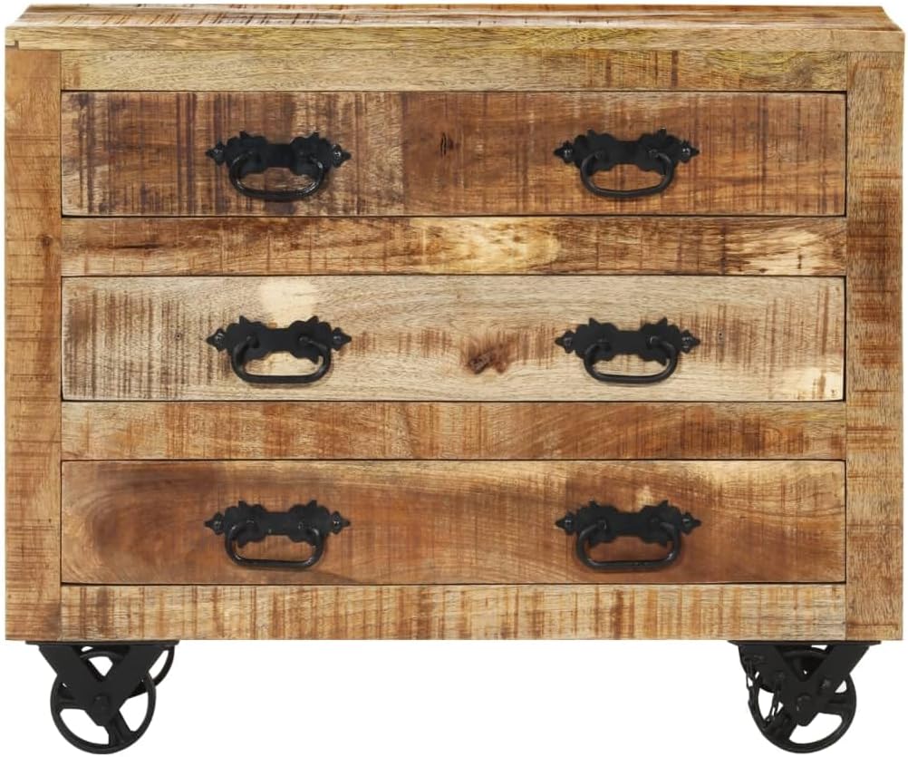 Sideboard with 3 Drawers, Solid Mango Wood, Brown S9705
