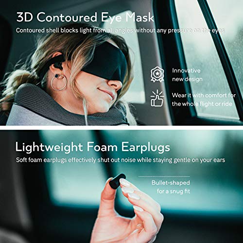 Orthopedic Memory Foam Travel Neck Pillow Set with Eye Masks and Earplugs R36977
