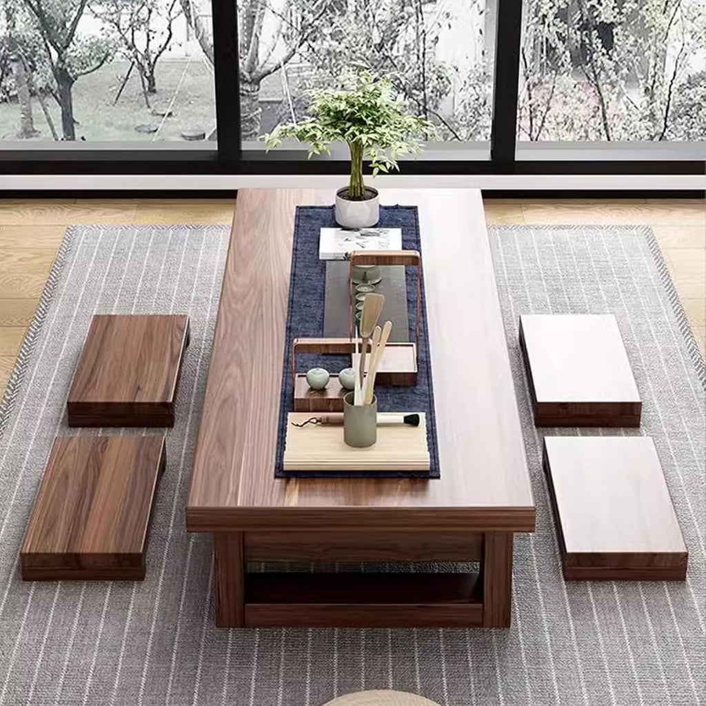 Japanese-Style Solid Wood Low Table for Floor Sitting Dining B850