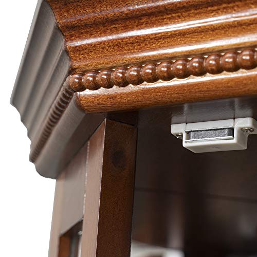 Corner Curio Cabinet with Lights, Glass Doors, 6-Tier Display Case Q574132