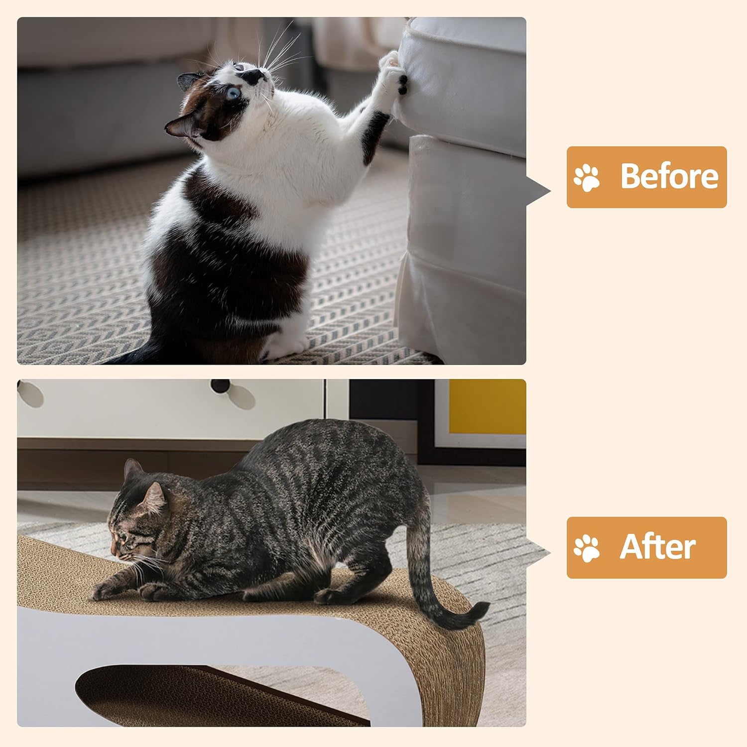Cat Scratcher Lounge Cardboard Bed for Indoor Cats Kittens D94913