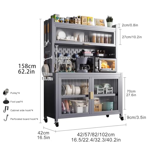 5-Tier Metal Baker's Rack with Rolling Wheels D70118