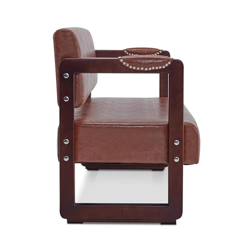 Waiting Room Bench with Backrest, Faux Leather, Modern Style K701