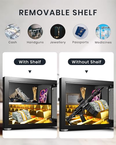 Fingerprint Home Safe Box with Fireproof Waterproof Bag & Key N6827
