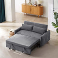 3 in 1 Sleeper Sofa Couch Bed w/USB & Type C Dual Port, 57" Tufted Corduroy Convertible Loveseat Futon Sofa w/Pullout Bed, Adjustable Backrest for Living Room Apartment, Grey