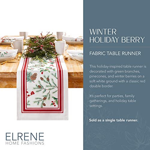 Winter Holiday Berry Bordered Tablecloth, 60 x 120 Inch I466468