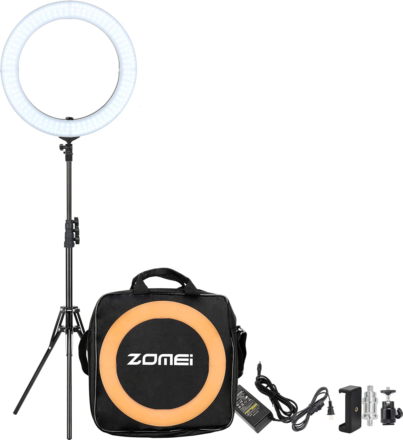 18 Inch Ring Light with Tripod Stand, Dimmable 58W 5500K LED Circle Light for TikTok/Live Stream/Makeup/YouTube with Carrying Bag,Compatible Camera and Phone