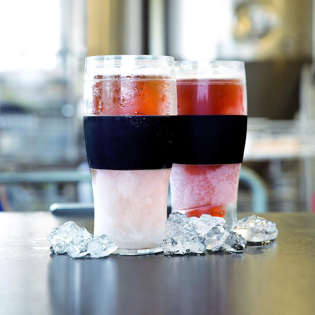 Frozen Mug Set for Beer and Iced Coffee, Double Walled, 16oz, Set of 2, Black E2696