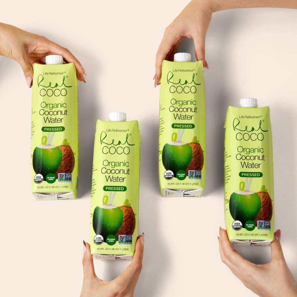 Organic Pressed Coconut Water 6-Pack 1L, No Sugar Added H244662