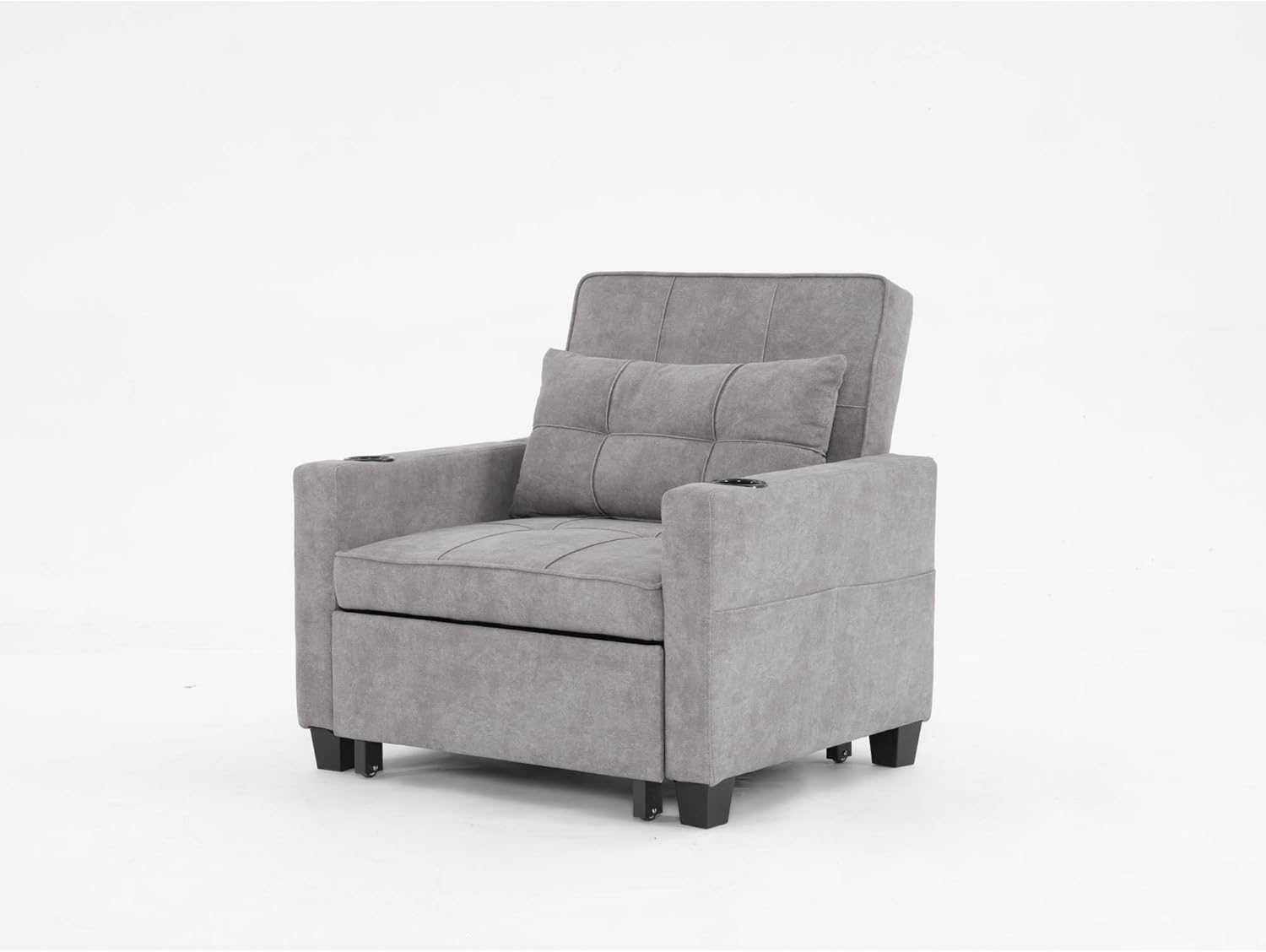 Convertible Chair Bed 3-in-1 Sleeper with USB Ports, Light Grey V2352