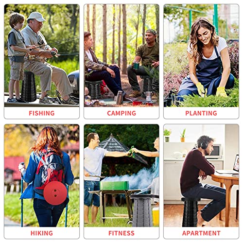 Portable Collapsible Telescoping Stool Lightweight Retractable Folding Stool for Camping Fishing Hiking Travel BBQ D8590