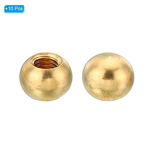 M3x0.5 Thread Cap Nuts Knob, 10 Pack Brass Ball Lamp Decoration Screw Caps O697