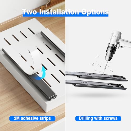 2 Pack Pull Out Cabinet Organizer, Expandable Depth 16.5-21.8 Inches, White H2269