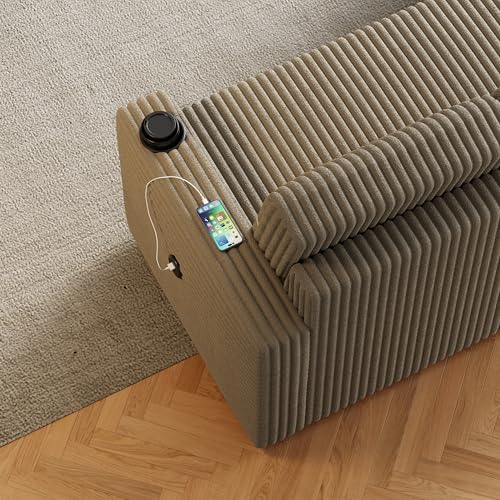Convertible Sectional Sleeper Sofa with Storage Chaise and USB Port J3752