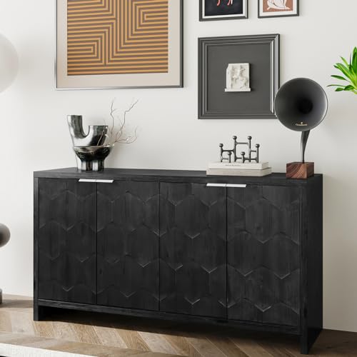 3-Door Sideboard Storage Cabinet with Wooden Texture A7503