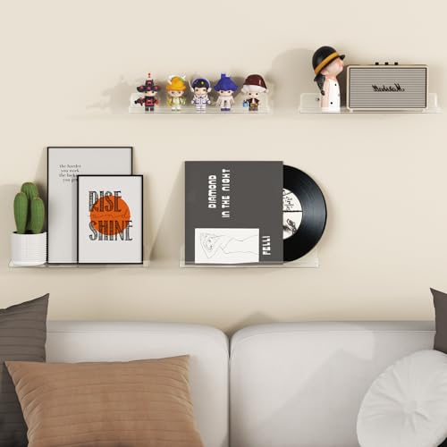 Acrylic Floating Shelves for Wall, 10 Pack White, 15 Inch U5158