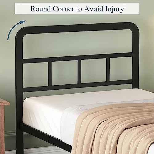 Metal Platform Bed Frame with Headboard, No Box Spring Needed, Black A8053