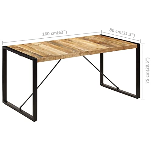 Solid Mango Wood Dining Table for 6 V582455