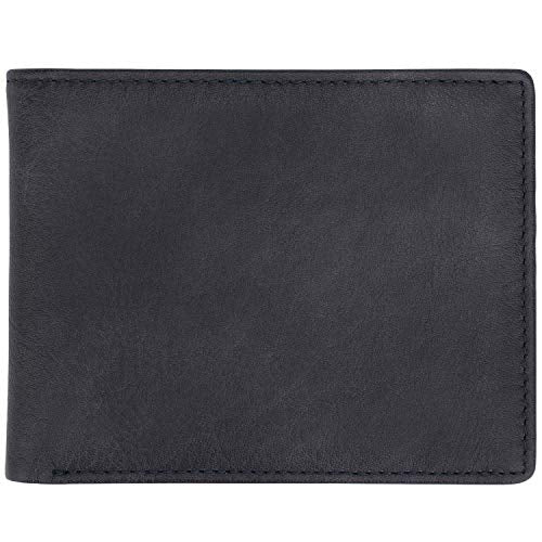 Men's Leather RFID Blocking Bifold Wallet with 2 ID Windows L317622