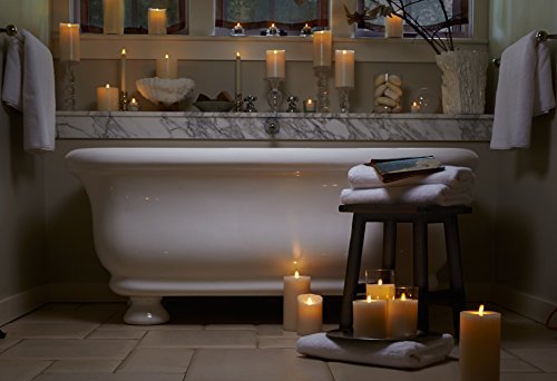 Flameless Candles Set of 3, Pillar, Scented, Ivory, Remote Included C375624