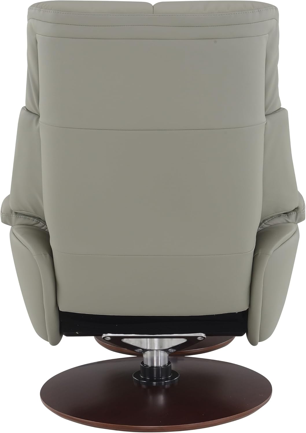 Swivel Recliner Chair with Ottoman, Upholstered High Backrest, Gray Q456