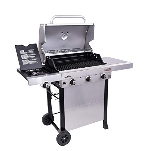 3-Burner Propane Gas Grill with Side Burner, Stainless Steel O81200