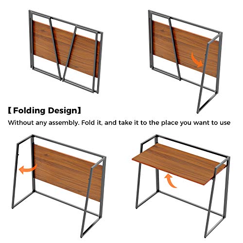 Small Folding Desk 33" for Study, Work & Crafting, Black A8731