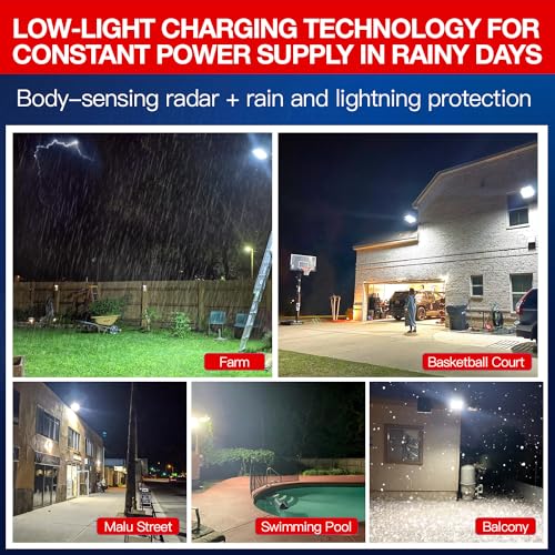 Solar Street Lights Outdoor Waterproof, Dusk to Dawn with Motion Sensor H63639