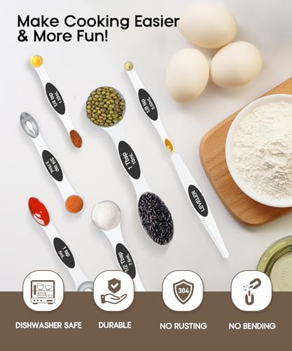 Magnetic Measuring Cups and Spoons Set, 304 Stainless Steel, 15 Pieces X86452