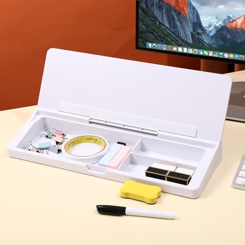Glass Dry Erase Desktop Whiteboard with Storage X8709