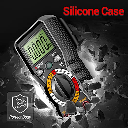 Digital Multimeter with Case, AC DC Voltmeter, Ohm Volt Amp Meter L485084