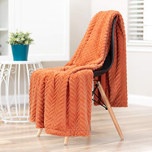 Faux Fur Embossed Throw Blanket for Bed Couch and Living Room Décor R859793