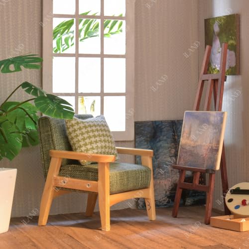 Dollhouse Couch and Miniature Sofa Set with Cushions, 1/12 Scale D751326
