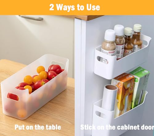 2 Pack Adhesive Over Cabinet Door Organizer, No Drilling Storage Containers F613