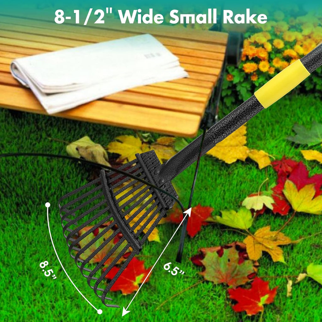 Metal Garden Rake with 60 Inch Handle for Leaves O221192