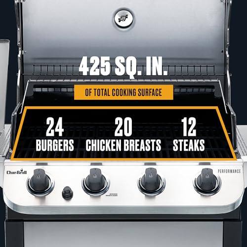 4-Burner Propane Gas Grill with Side Burner, Stainless Steel Q98441