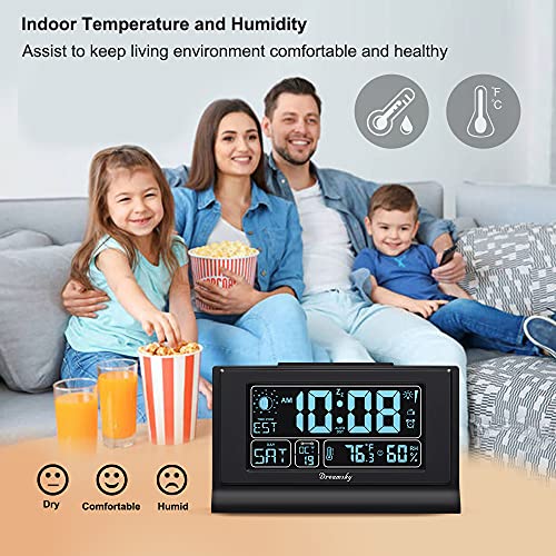 Alarm Clock with Battery Backup, Auto Set Digital Display, 5 Inch Screen C956