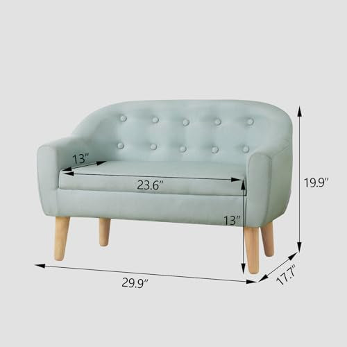 Kids Double Seat Reclining Couch Sofa for Toddlers, Blue E919015