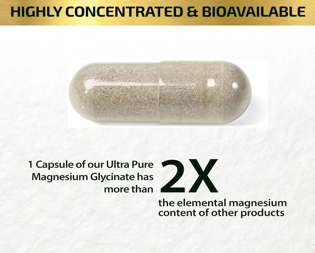 Magnesium Glycinate Capsules 350mg, Chelated High Absorption K210209
