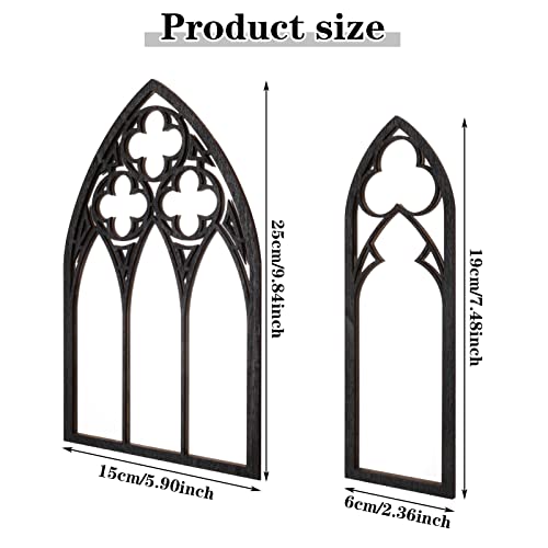 Gothic Wall Mirrors Set of 3, Cathedral Arch Frame Decor G911