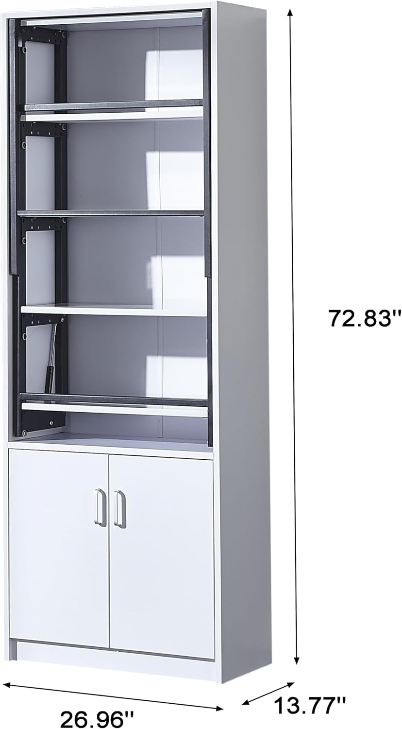 Wall Mounted Fold Out Desk with Storage, White C725