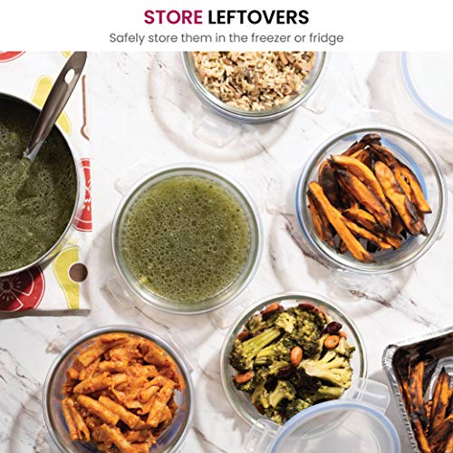 12-Piece Glass Food Storage Containers Set, 35oz, Leakproof, Freezer-to-Oven-Safe I593886