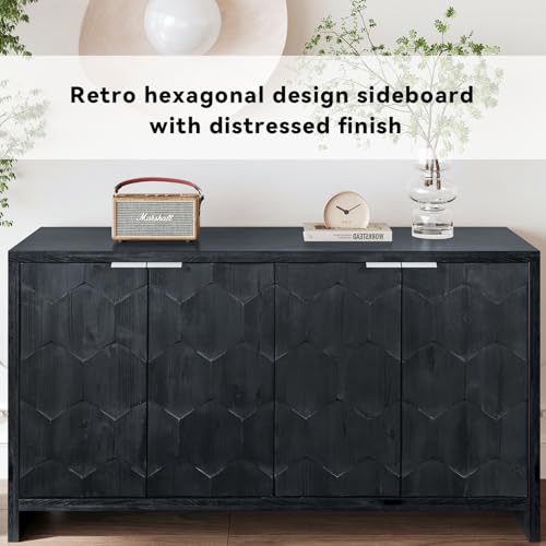 3-Door Sideboard Storage Cabinet with Wooden Texture A7503