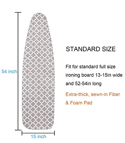 Ironing Board Cover and Pad Replacement with Scorch Resistant Padding, 18" x 49" R797869