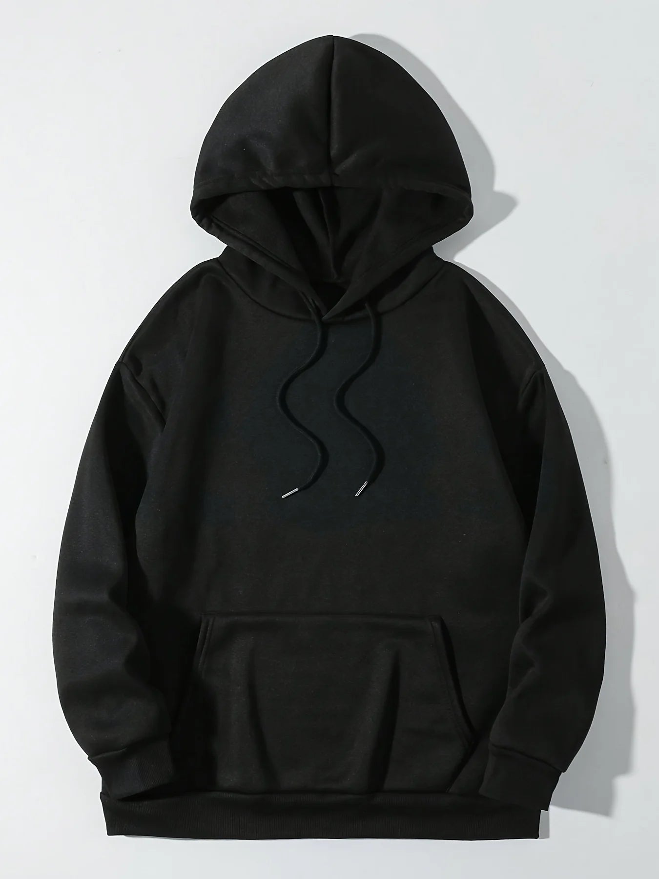 Women's Black Butterfly Slogan Print Thermal-Lined Hoodie with Kangaroo Pocket F2329
