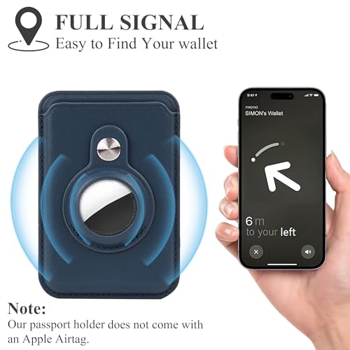 Magnetic Leather Card Wallet with AirTag Holder Z987578