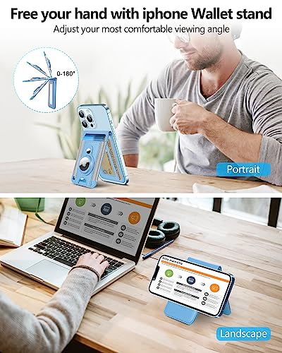Magnetic Wallet with Airtag Holder and Stand, Black H323982