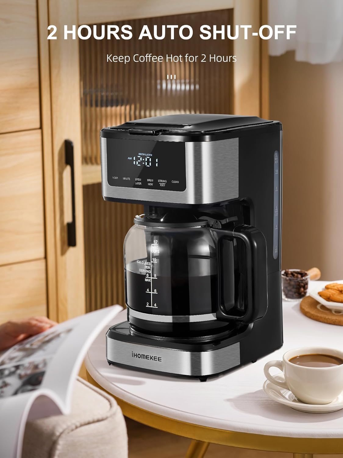 Programmable Drip Coffee Maker 12 Cup with Iced Coffee Function J697