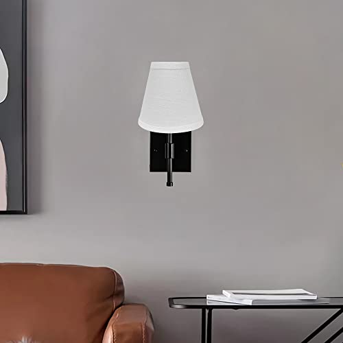 Mini Brown Barrel Lamp Shades Clip On Bulb, Fabric Lampshade for Table Chandeliers Wall Floor Lamp Replacement, 3x6x5 Inch, Set of 2 Z48049